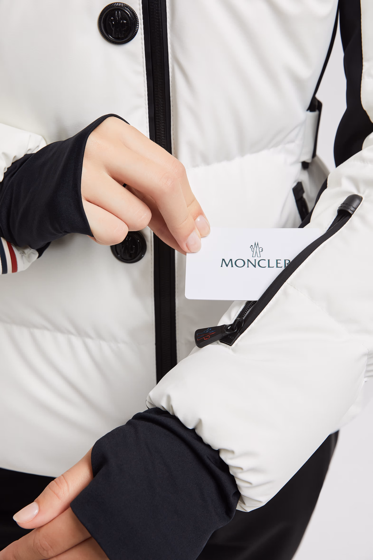 Veste de ski à capuche Guyane Femmes Blanc Neige Moncler 9